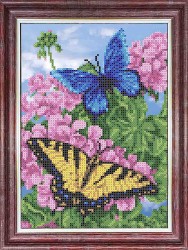 Рисунок на ткани КАРОЛИНКА арт. КББ-4008 Бабочки в цветах 18х26 см упак (1 шт)