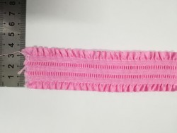 Резинка TBY декоративная c рюшами арт.ET08137 шир.40мм цв.137 розовый рул.30м