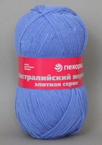 Пряжа для вязания ПЕХ "Австралийский меринос" (95% мериносовая шерсть, 5% акрил высокообъемный) 5х100г/400м цв.520 голубая пролеска