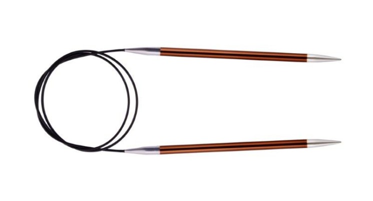 47212 Knit Pro Спицы круговые Zing 5,5мм/150см, алюминий, охра