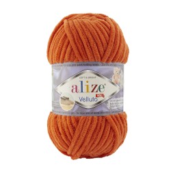 Пряжа для вязания Ализе Velluto (100% микрополиэстер) 5х100г/68м цв.006 оранжевый