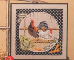 Набор для вышивания OEHLENSCHLAGER арт.76413 Курицы 37х37 см