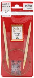 800700 Tulip Спицы круговые "Knina Swivel" 7мм / 80см, натуральный бамбук