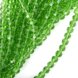 Бусины граненые Рондель (стекло) на нитях арт.TBY-R-2 12мм цв.13 зеленый уп.1х50 бусин