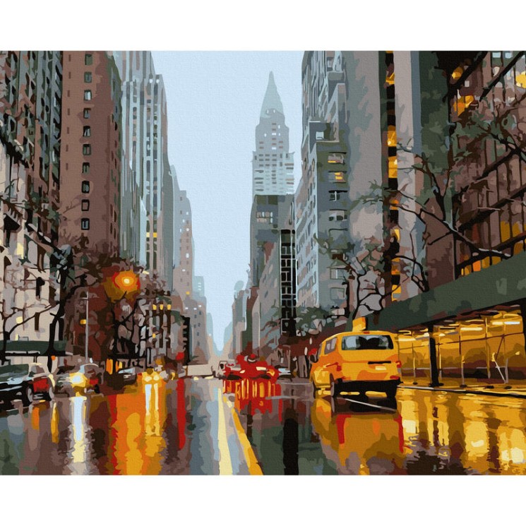 Картина по номерам с цветной схемой на холсте Molly арт.KK0751 Нью-Йорк. Манхэттен 40х50 см