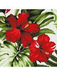 Картина мозаикой Molly арт.KM1051 Гибискус (15 цветов) 30х30 см