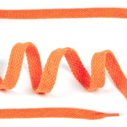 Шнурки плоские 10мм х/б дл.150см цв.008 оранжевый (10 комп)