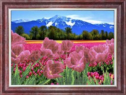 Рисунок на ткани КАРОЛИНКА арт. КБП-3054 Тюльпаны у гор 26х35,5 см