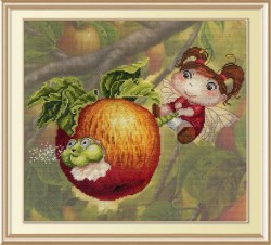 Набор для вышивания с рисунком на канве МП СТУДИЯ арт.РК-482 Яблочная фея 25х32 см упак (1 шт)