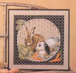 Набор для вышивания OEHLENSCHLAGER арт.76412 Кролики 37х37 см