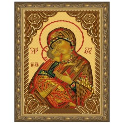 Картина 5D мозаика с нанесенной рамкой Molly арт.KM0804 Владимирская Божия Матерь (10 цветов) 20х30 см