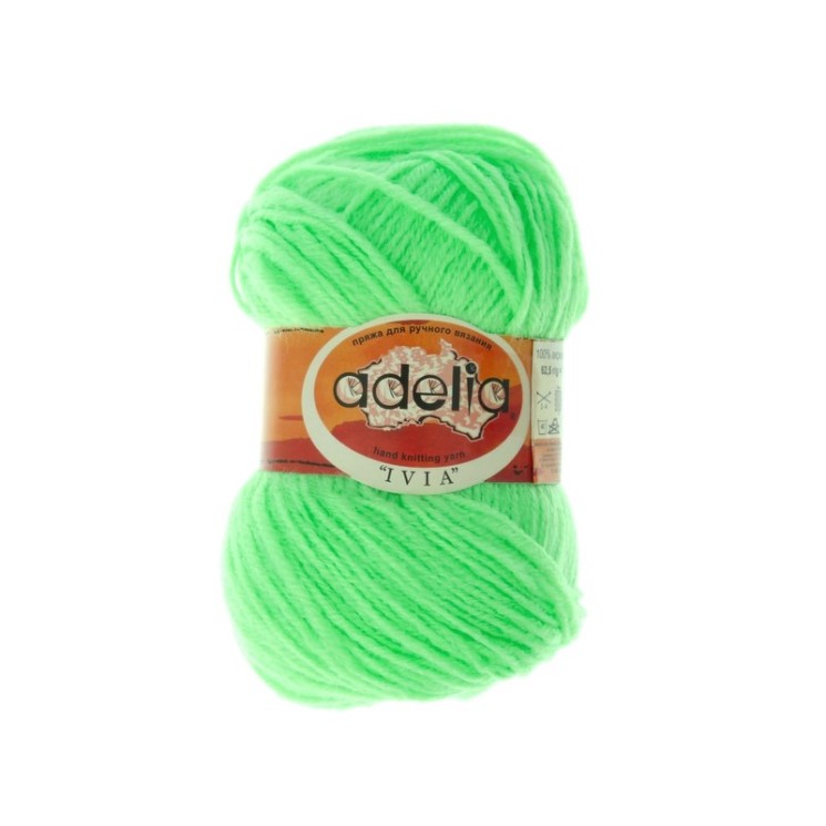 Пряжа ADELIA IVIA (100% акрил) 4х62,5г/150м цв.109 неон.зеленый