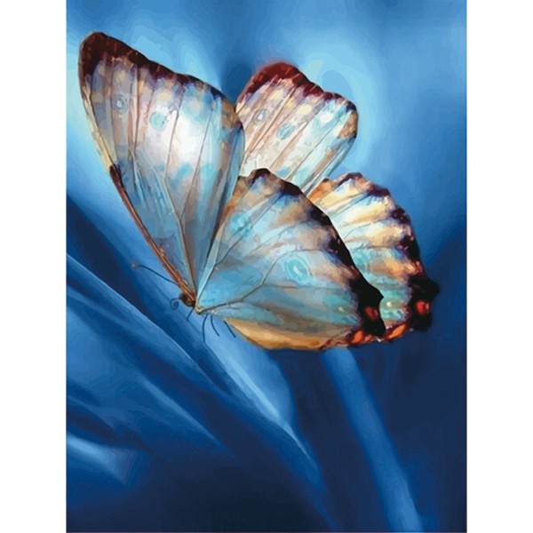 Картины мозаикой Molly арт.KM0734 Бабочка на синем (14 цветов) 15х20 см
