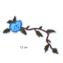 Термоаппликации арт.TBY-2168 Цветок 12см, голубой уп.10шт