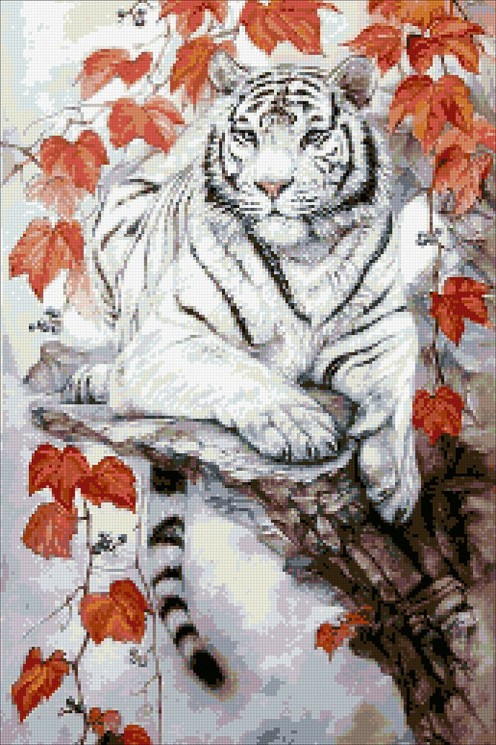 Набор "Паутинка" для изготовления картины со стразами арт.М372 Восточный тигр 40х60 см