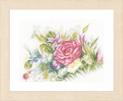 Набор для вышивания LANARTE арт.PN-0156942 Watercolor flowers 44х33 см