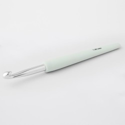 30915 Knit Pro Крючок для вязания с эргономичной ручкой Waves 7мм, алюминий, серебристый/астра