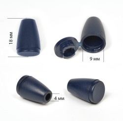 Наконечник для шнура пластик арт. 27106Н ( 4мм) цв.т.синий уп.100шт
