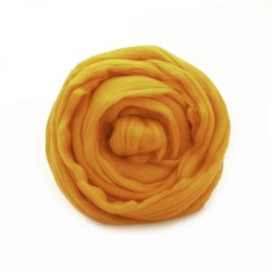 Шерсть для валяния ТРО "Гребенная лента" (тонкая мериносовая шерсть) 100г цв.0284 оранжевый