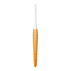 218487 PRYM Крючок для вязания "Ergonomics" 5мм/16см, high-tech полимер, белый/желтый
