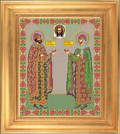 Набор для вышивания бисером GALLA COLLECTION арт.И 028 Икона Св. Петр и Феврония Муромские 25x31 см