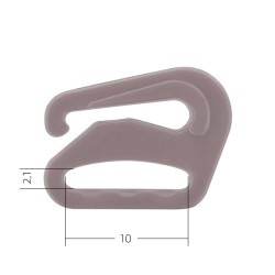 Крючок для бюстгальтера пластик ARTA.F. SF-1-3 d10мм, цв.1645 шиншилла, уп.50шт