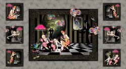 Ткань для пэчворка PEPPY Dance And Romance Panel 4498 146 г/м  100% хлопок цв.25096 GRY1 уп.60х110 см