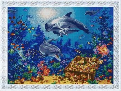Рисунок на ткани (Бисер) КОНЁК арт. 1330 Морские сокровища 45х60 см
