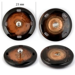 Кнопка пришивная пластик/ металл TBY-NK009 23мм цв. коричневый уп. 20шт