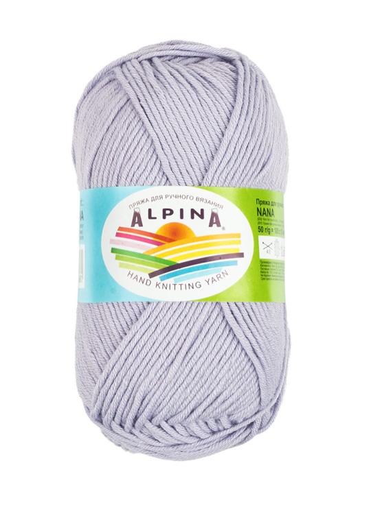 Пряжа ALPINA NANA (70% хлопок, 30% полиамид) 10х50г/105м цв.04 сиренево-голубой