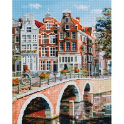 Набор Белоснежка для изготовления картин со стразами на подрамнике арт.БЛ.563-ST-S Императорский канал в Амстердаме 40х50 см