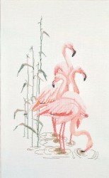 Набор для вышивания THEA GOUVERNEUR арт.1070 Фламинго 38х65 см
