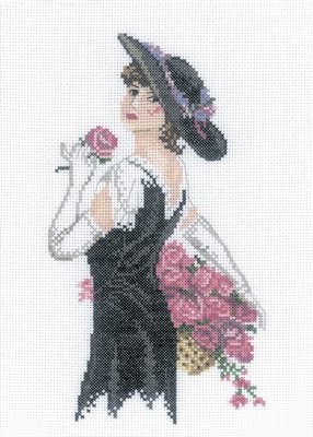 Набор для вышивания РТО арт.C158 Дама с розами 15х21 см