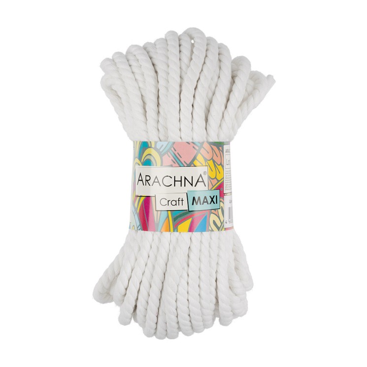 Пряжа ARACHNA Craft Maxi (75% хлопок, 25% фибра) 3х268г/15,24м цв.02 белый