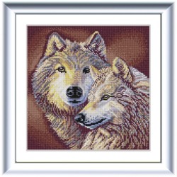 Рисунок на ткани (Бисер) КОНЁК арт. 1305 Волки 25х25 см