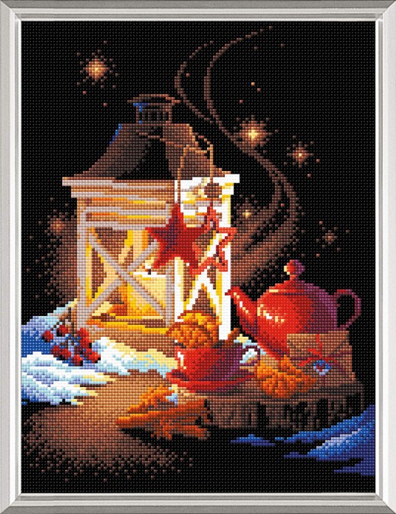 Набор РИОЛИС мозаичная картина арт.AM0073 Зимний чай 30х40 см