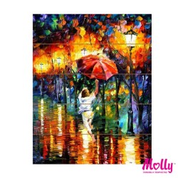 Картины по номерам на дереве Molly арт.KD0033 Танцующая под дождем (24 цвета) 40х50 см