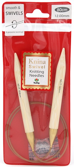 801200 Tulip Спицы круговые "Knina Swivel" 12мм / 80см, натуральный бамбук