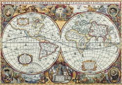 Набор для вышивания PANNA "Золотая серия" арт. PZ-1842 Географическая карта мира 44,5х63,5 см