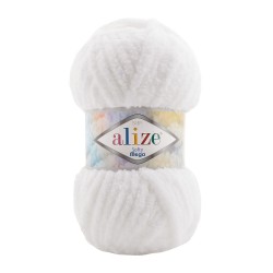 Пряжа для вязания Ализе Softy Mega (100% микрополиэстер) 5х100г/70м цв.055 белый