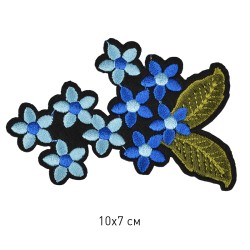 Термоаппликации арт.TBY-2172 Цветы 10х7см, голубые уп.10шт.