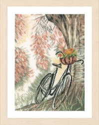 Набор для вышивания LANARTE арт.PN-0171414 Bike & flower basket 22х33 см