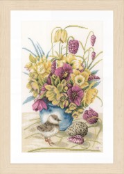 Набор для вышивания LANARTE арт.PN-0169671 Flowers & lapwing 28х42 см