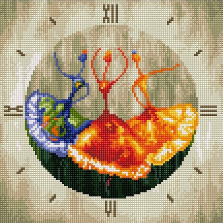 Набор Колор Кит картина со стразами-часы арт.КК.7303003Р Танцовщицы 30х30