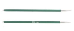 47511 Knit Pro Спицы съемные "Zing" 3мм для длины тросика 28-126см, алюминий, нефритовый, 2шт