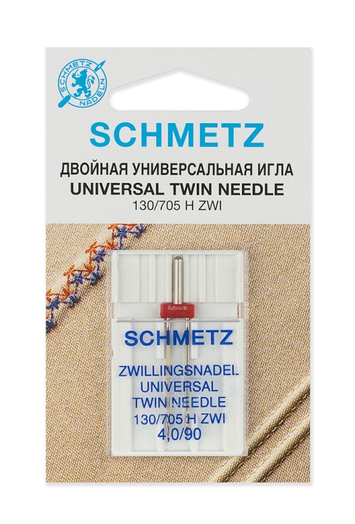 Иглы стандартные двойные Schmetz 130/705H ZWI № 90/4.0, уп.1 игла