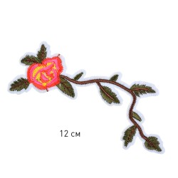 Термоаппликации арт.TBY-2167 Цветок 12см, красный уп.10шт