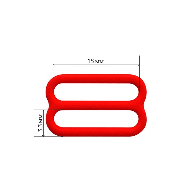 Пряжка регулятор для бюстгальтера металл ARTA.F.2828 15мм цв.100 красный, уп.50шт