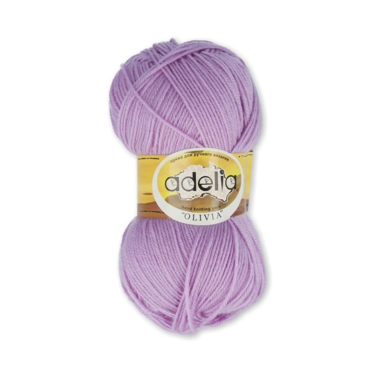 Пряжа ADELIA OLIVIA (60% акрил, 40% шерсть) 5х100г/250м цв.13 св.фиолетовый