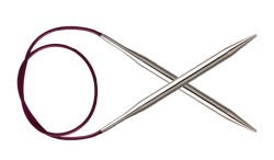 11339 Knit Pro Спицы круговые Nova Metal 5мм/80см, никелированная латунь, серебристый